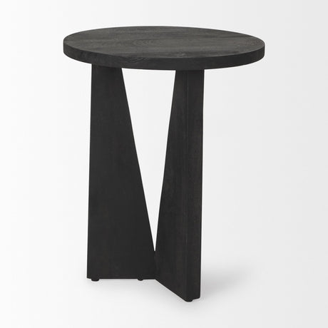 Mattius Black Wood Accent Table by Mercana at Eve Furniture