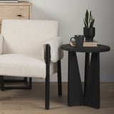 Mattius Black Wood Accent Table by Mercana at Eve Furniture