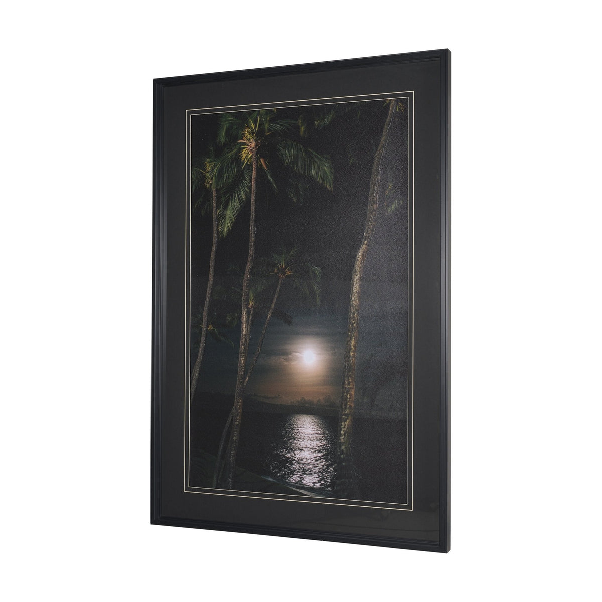 Maui Moonlight by Stefan and Audrey Hand-Embellished Textured Framed Photo Print Matted under Glass by Mercana at Eve Furniture