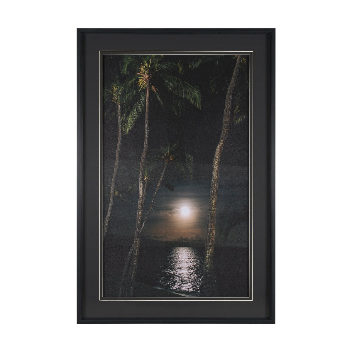 Maui Moonlight by Stefan and Audrey Hand-Embellished Textured Framed Photo Print Matted under Glass by Mercana at Eve Furniture