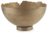 Maura Antique Gold Finish Bowl by Ashley at Eve Furniture