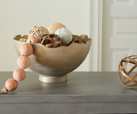 Maura Antique Gold Finish Bowl by Ashley at Eve Furniture