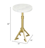 Maurice White & Gold Side Table by Zuomod at Eve Furniture