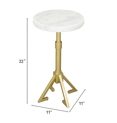 Maurice White & Gold Side Table by Zuomod at Eve Furniture