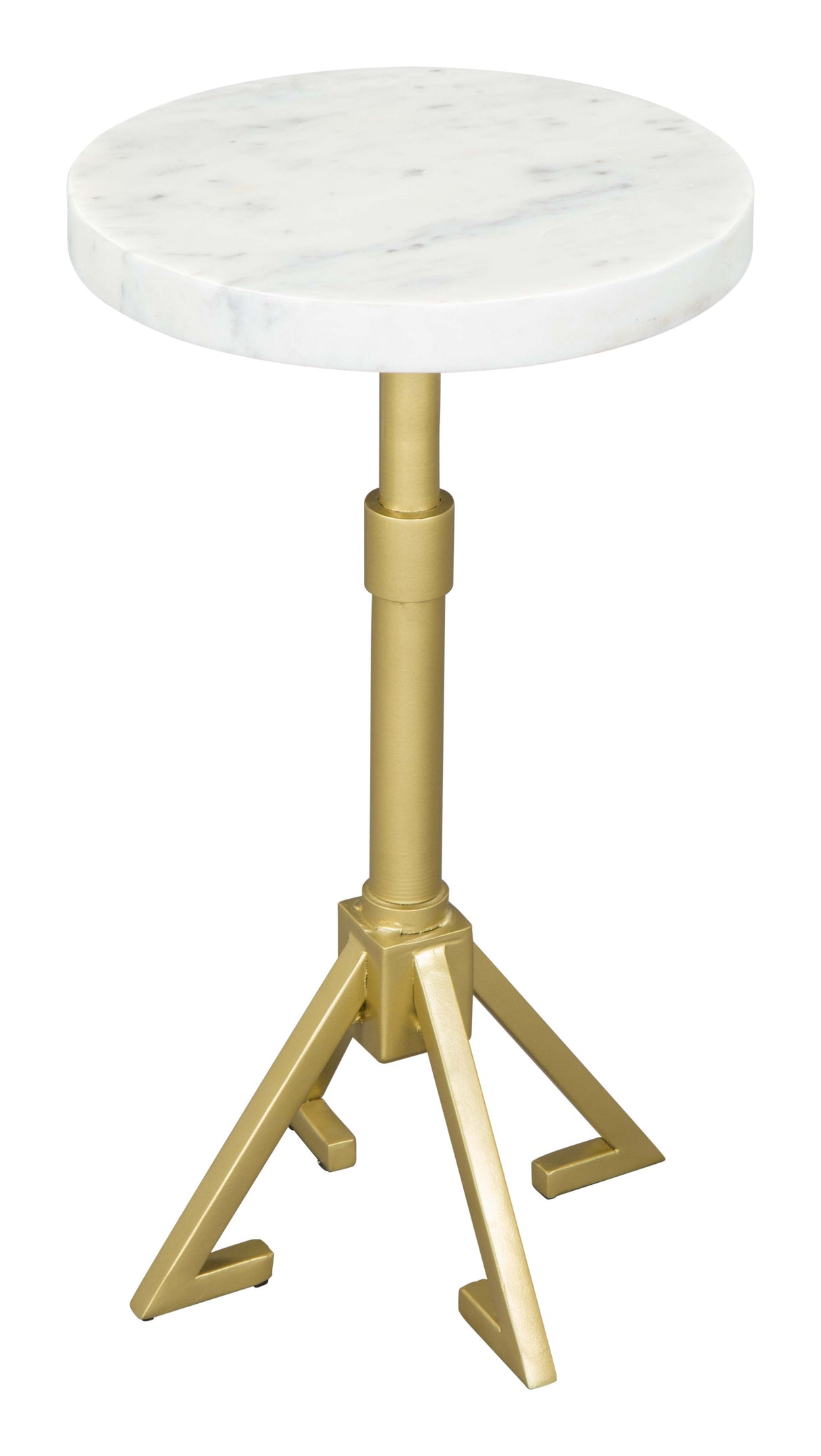 Maurice White & Gold Side Table by Zuomod at Eve Furniture