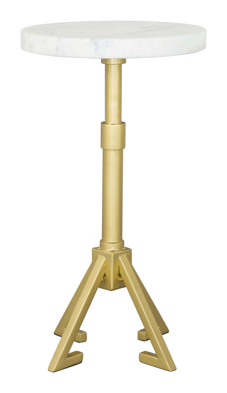 Maurice White & Gold Side Table by Zuomod at Eve Furniture