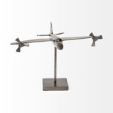 Maverick I 12L x 16W Gray Metal Bomber Plane by Mercana at Eve Furniture
