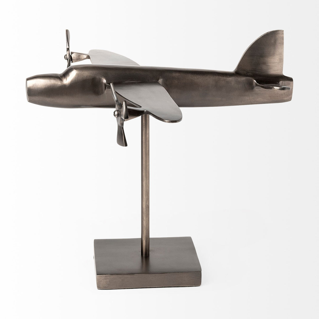 Maverick I 12L x 16W Gray Metal Bomber Plane by Mercana at Eve Furniture