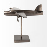 Maverick I 12L x 16W Gray Metal Bomber Plane by Mercana at Eve Furniture