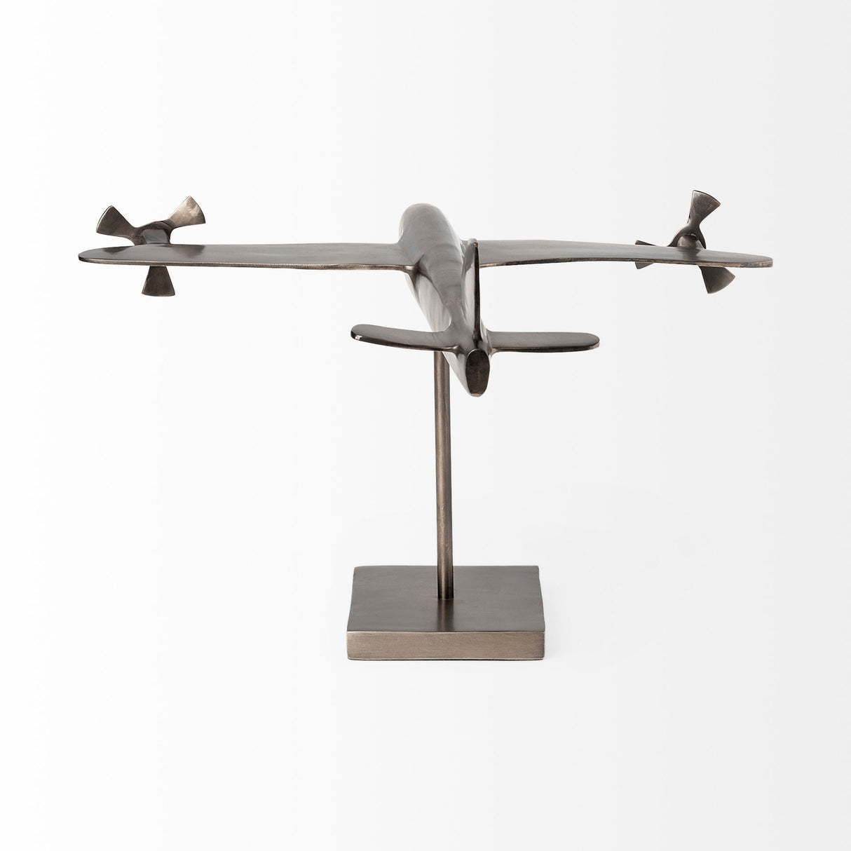 Maverick I 12L x 16W Gray Metal Bomber Plane by Mercana at Eve Furniture