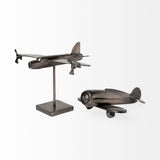 Maverick I 12L x 16W Gray Metal Bomber Plane by Mercana at Eve Furniture