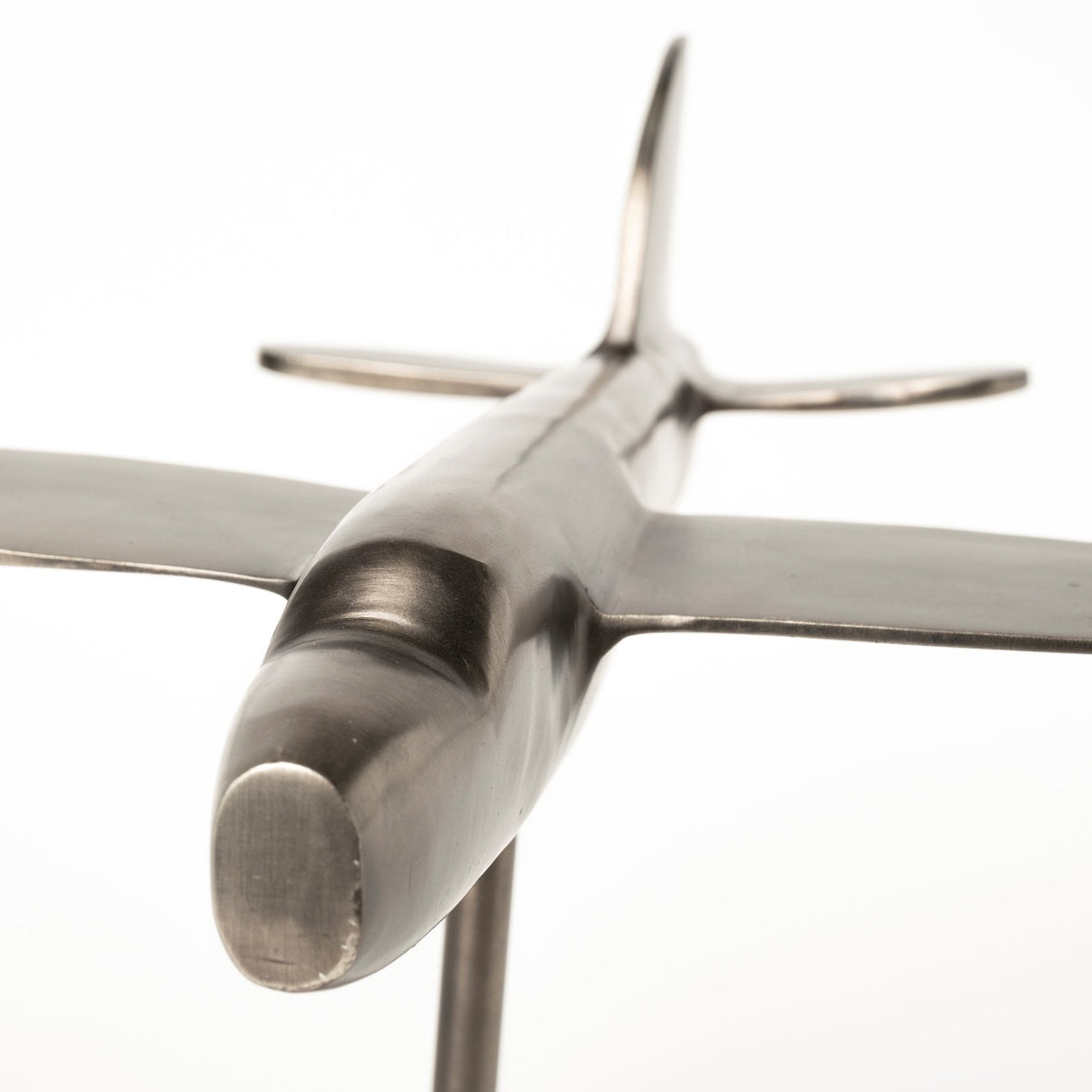 Maverick I 12L x 16W Gray Metal Bomber Plane by Mercana at Eve Furniture