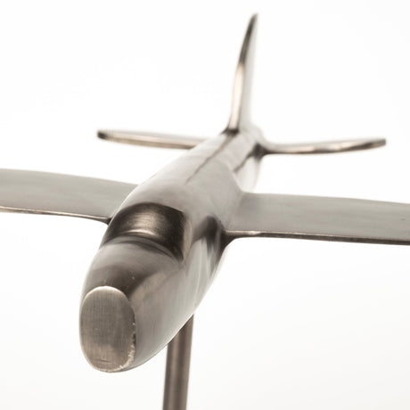 Maverick I Gray Metal Bomber Plane by Mercana at Eve Furniture
