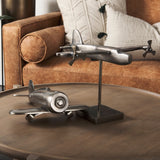 Maverick I 12L x 16W Gray Metal Bomber Plane by Mercana at Eve Furniture
