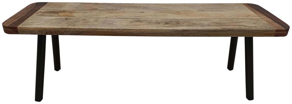 Maverick Natural Mango/Black Rectangular Dining Bench