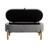 Mavis Gray Lift-Top Storage Bench by Homelegance at Eve Furniture