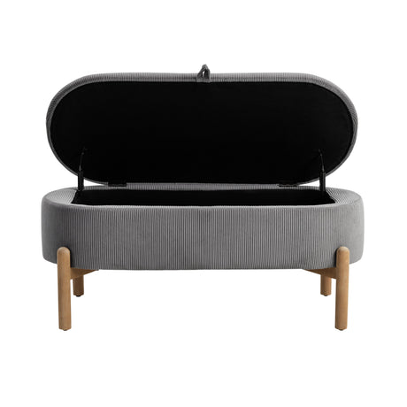 Mavis Gray Lift-Top Storage Bench by Homelegance at Eve Furniture
