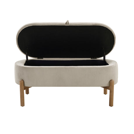 Mavis Taupe Lift-Top Storage Bench by Homelegance at Eve Furniture