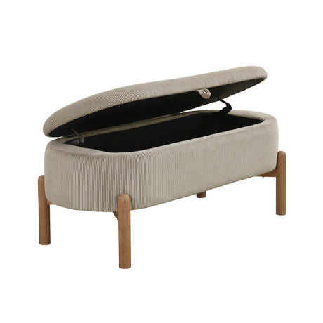 Mavis Taupe Lift-Top Storage Bench by Homelegance at Eve Furniture