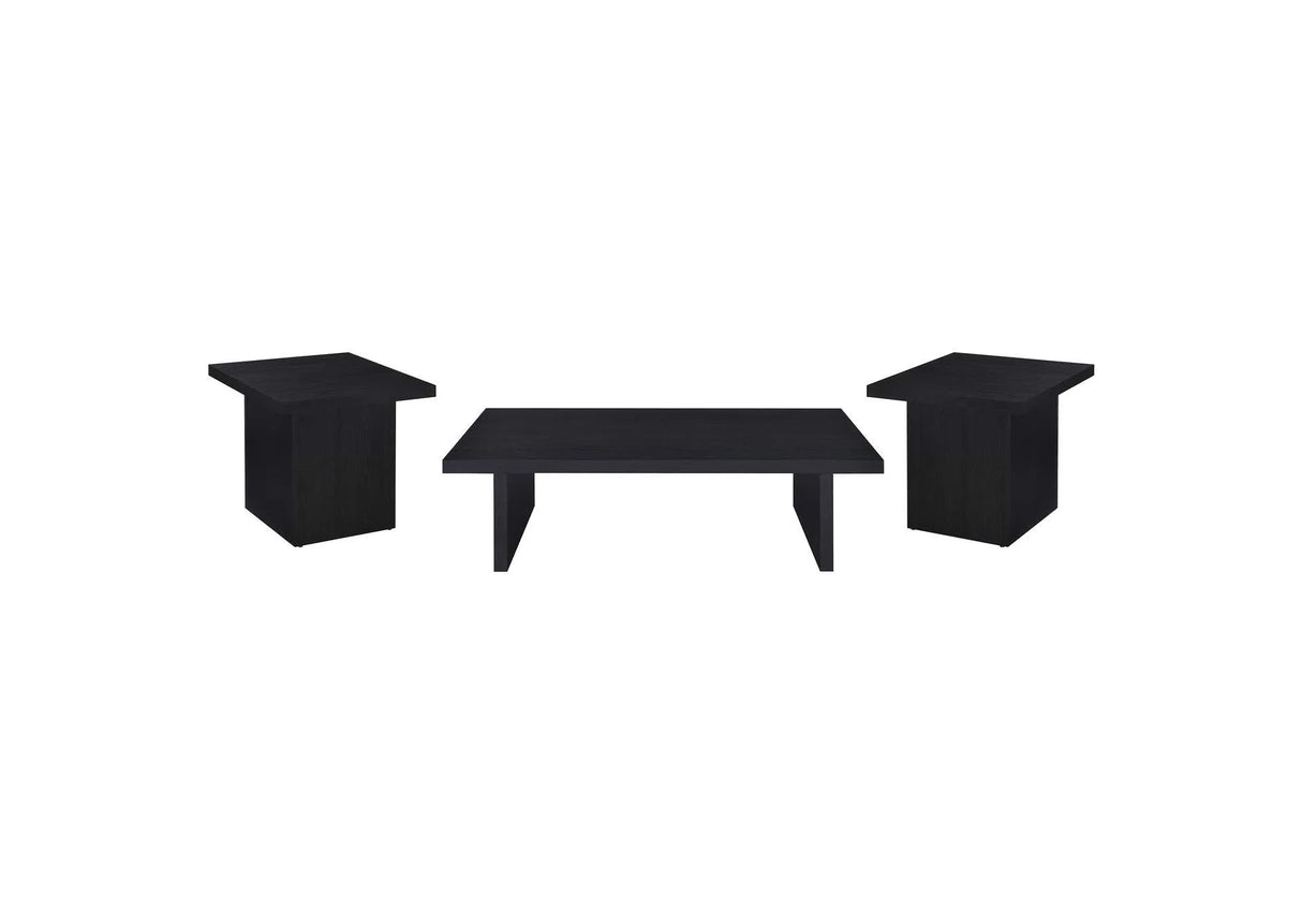 Max Black 3-Piece Rectangular Coffee and End Table Set by Coaster at Eve Furniture