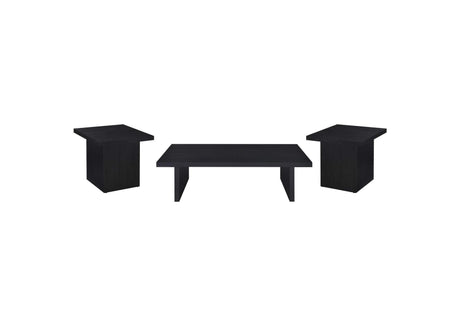 Max Black 3-Piece Rectangular Coffee and End Table Set by Coaster at Eve Furniture