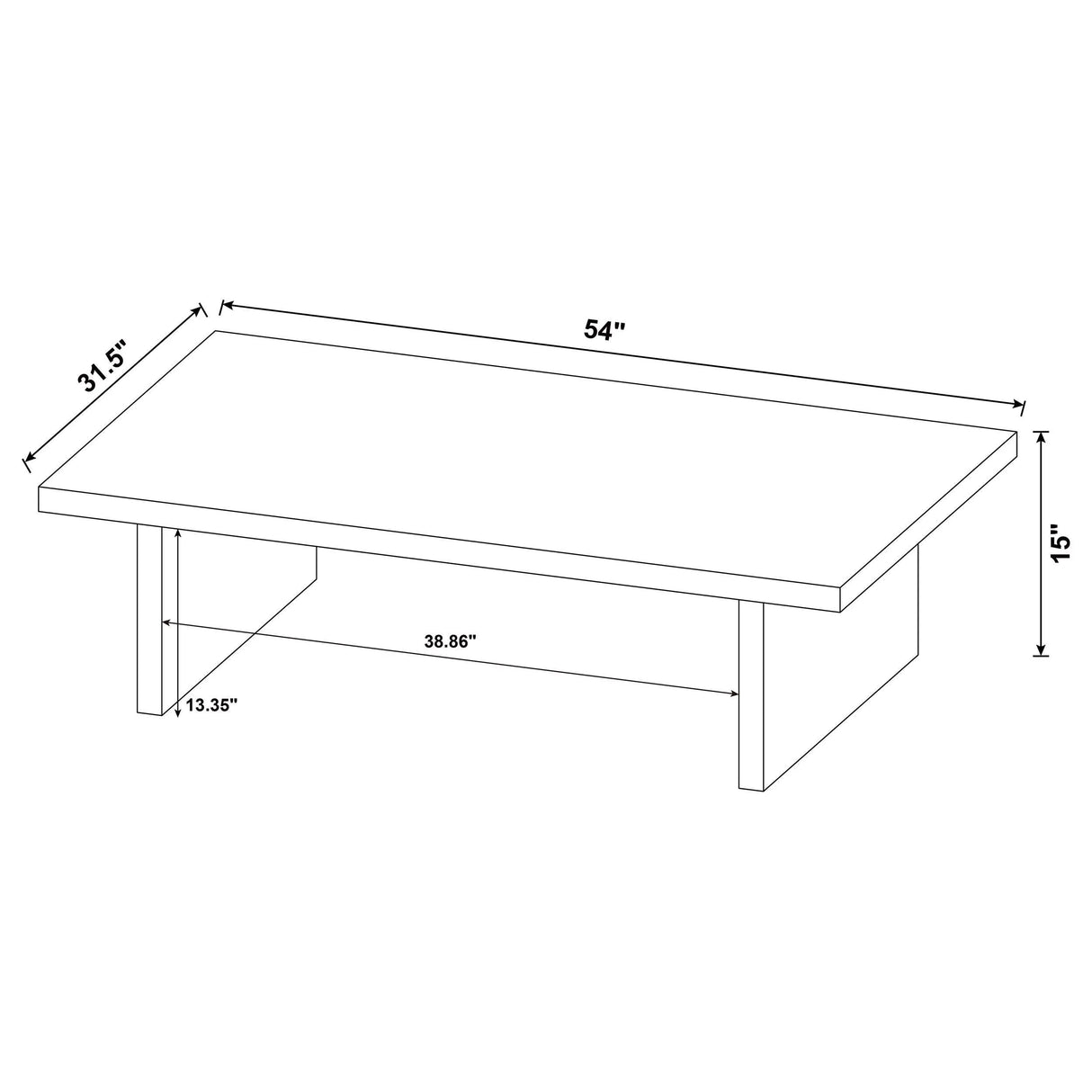 Max Black Rectangular Laminate Coffee Table by Coaster at Eve Furniture