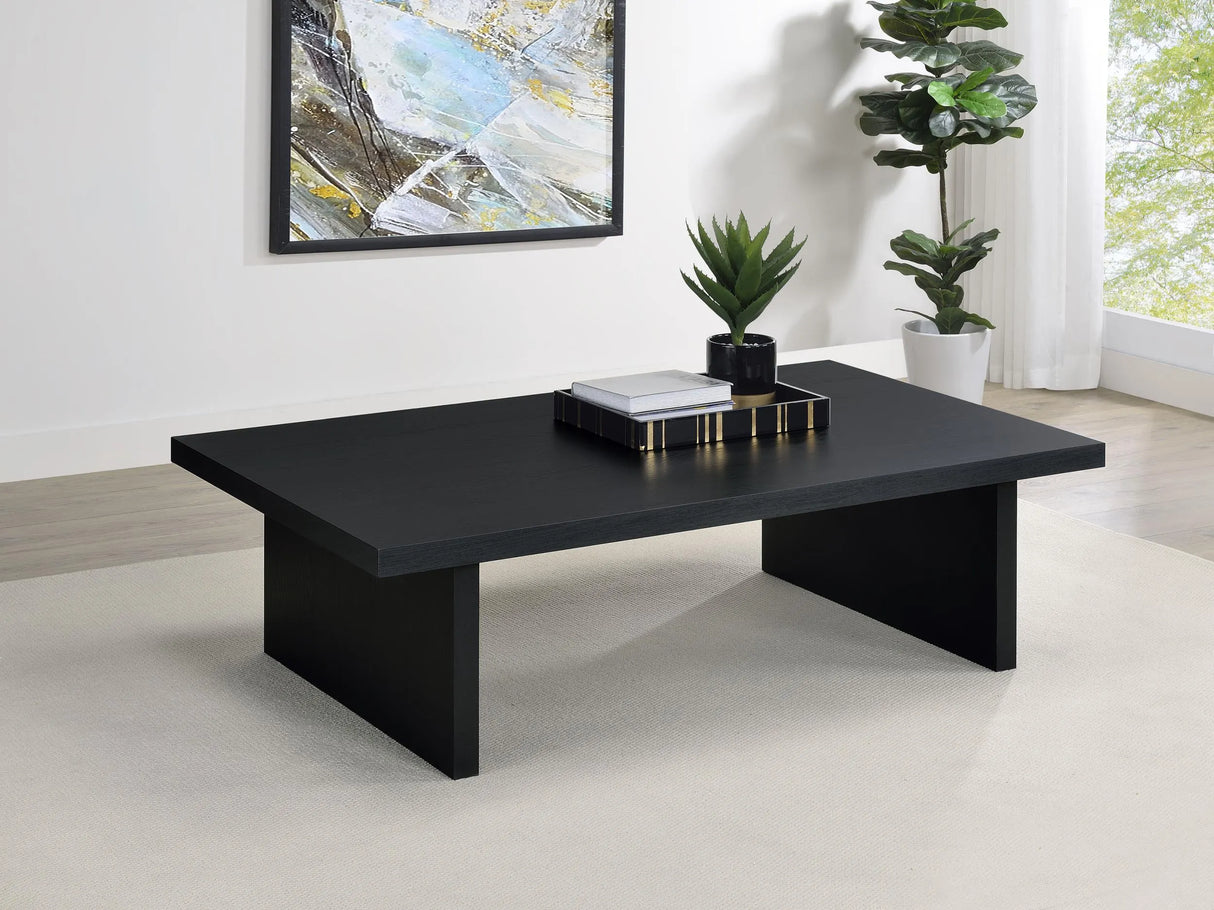 Max Black Rectangular Laminate Coffee Table by Coaster at Eve Furniture