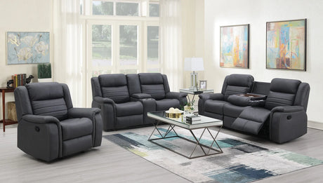 Max Grey 3-Piece Reclining Living Room Set by New Era Innovations at Eve Furniture