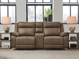 Max-Momentum Biscotti 3-Piece Power Reclining Sectional Loveseat with Audio Console by Ashley at Eve Furniture