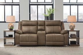 Max-Momentum Biscotti 3-Piece Power Reclining Sectional Loveseat with Audio Console by Ashley at Eve Furniture