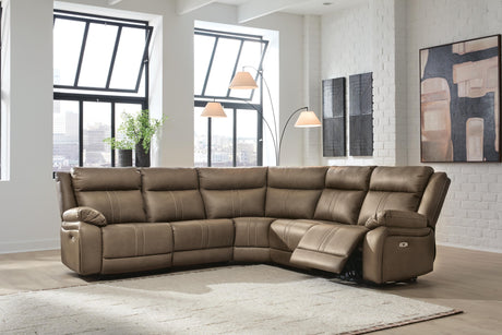 Max-Momentum Biscotti 5-Piece Power Reclining Sectional by Ashley at Eve Furniture