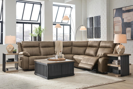 Max-Momentum Biscotti 5-Piece Power Reclining Sectional by Ashley at Eve Furniture