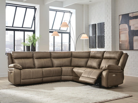 Max-Momentum Biscotti 5-Piece Power Reclining Sectional by Ashley at Eve Furniture