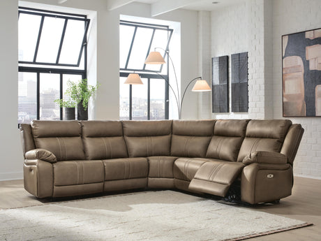 Max-Momentum Biscotti 5-Piece Power Reclining Sectional by Ashley at Eve Furniture