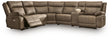 Max-Momentum Biscotti 6-Piece Power Reclining Sectional with Audio Console by Ashley at Eve Furniture