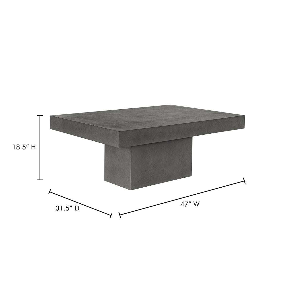 Maxima Dark Grey Outdoor Coffee Table by Moe's Home at Eve Furniture