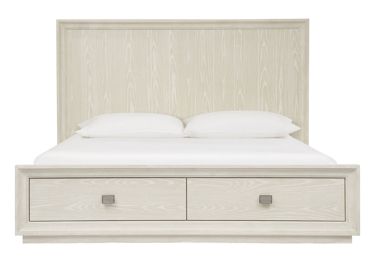 Maxime Two Drawer Footboard Queen Storage Platform Bed In Ash by Modus Furniture at Eve Furniture