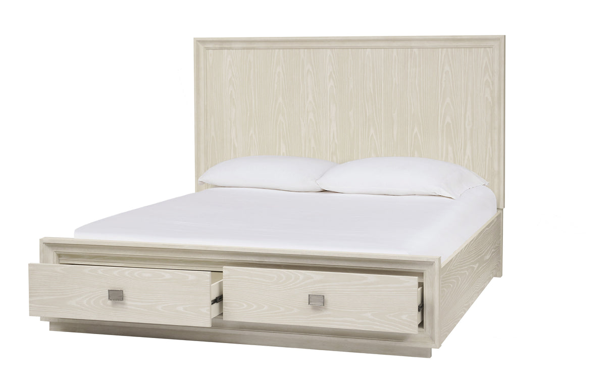 Maxime Two Drawer Footboard Queen Storage Platform Bed In Ash by Modus Furniture at Eve Furniture