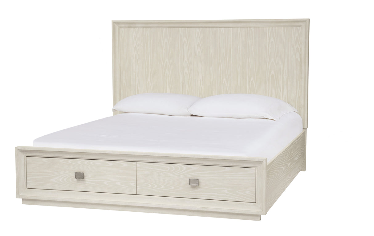 Maxime Two Drawer Footboard Queen Storage Platform Bed In Ash by Modus Furniture at Eve Furniture