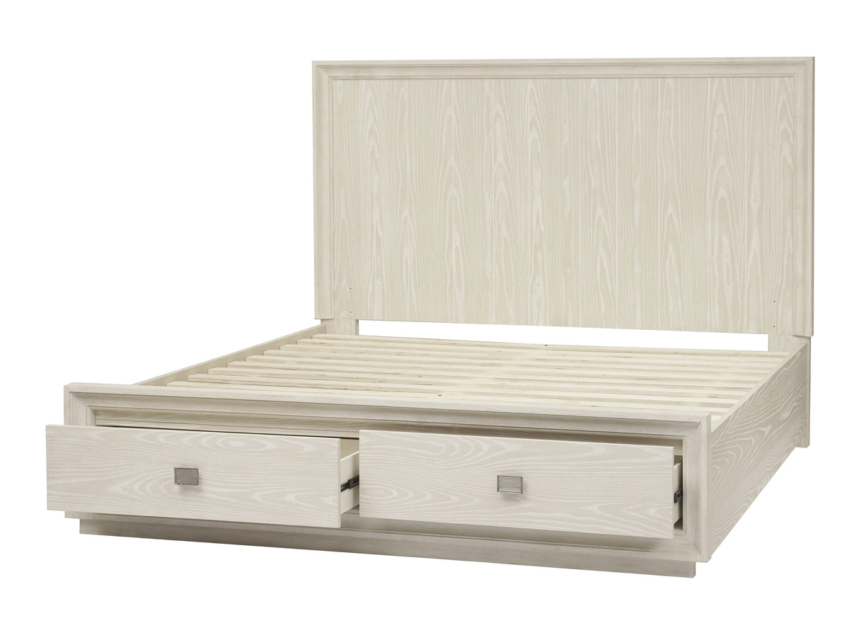 Maxime Two Drawer Footboard Queen Storage Platform Bed In Ash by Modus Furniture at Eve Furniture