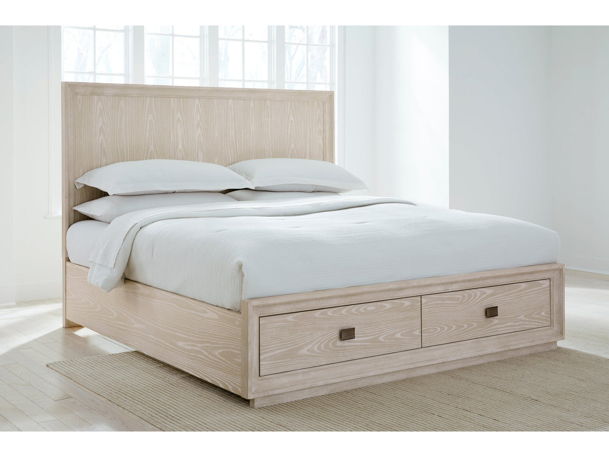 Maxime Two Drawer Footboard Queen Storage Platform Bed In Ash by Modus Furniture at Eve Furniture