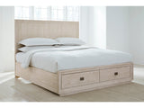 Maxime Two Drawer Footboard Queen Storage Platform Bed In Ash by Modus Furniture at Eve Furniture