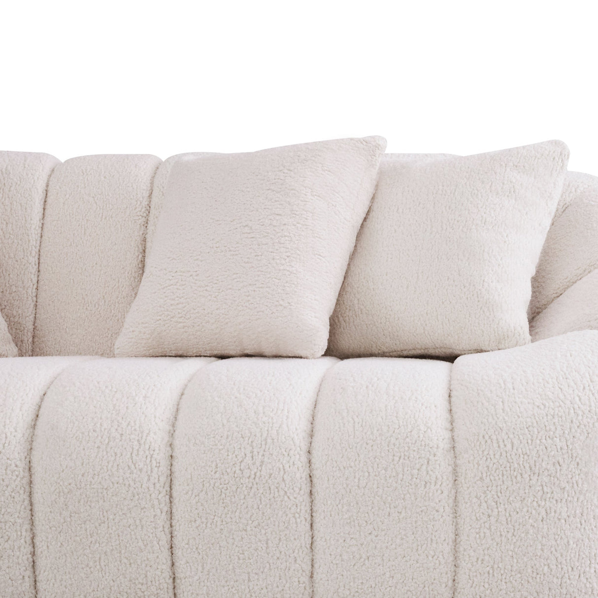 Maximilian Japandi Style White Boucle Sofa by Ashcroft Furniture at Eve Furniture
