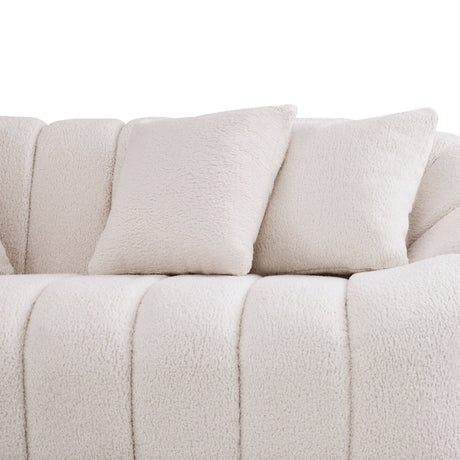 Maximilian Japandi Style White Boucle Sofa by Ashcroft Furniture at Eve Furniture