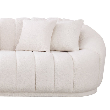 Maximilian Japandi Style White Boucle Sofa by Ashcroft Furniture at Eve Furniture