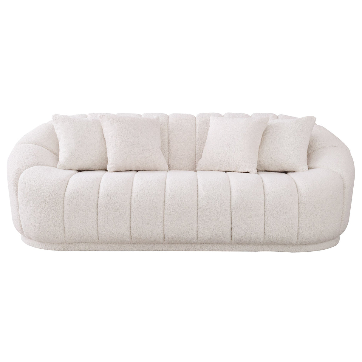 Maximilian Japandi Style White Boucle Sofa by Ashcroft Imports at Eve Furniture
