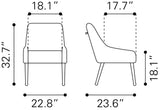 Maxine Black & Gold Dining Chair by Zuomod at Eve Furniture