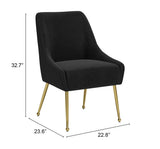 Maxine Black & Gold Dining Chair by Zuomod at Eve Furniture