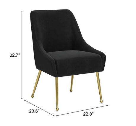 Maxine Black & Gold Dining Chair by Zuomod at Eve Furniture