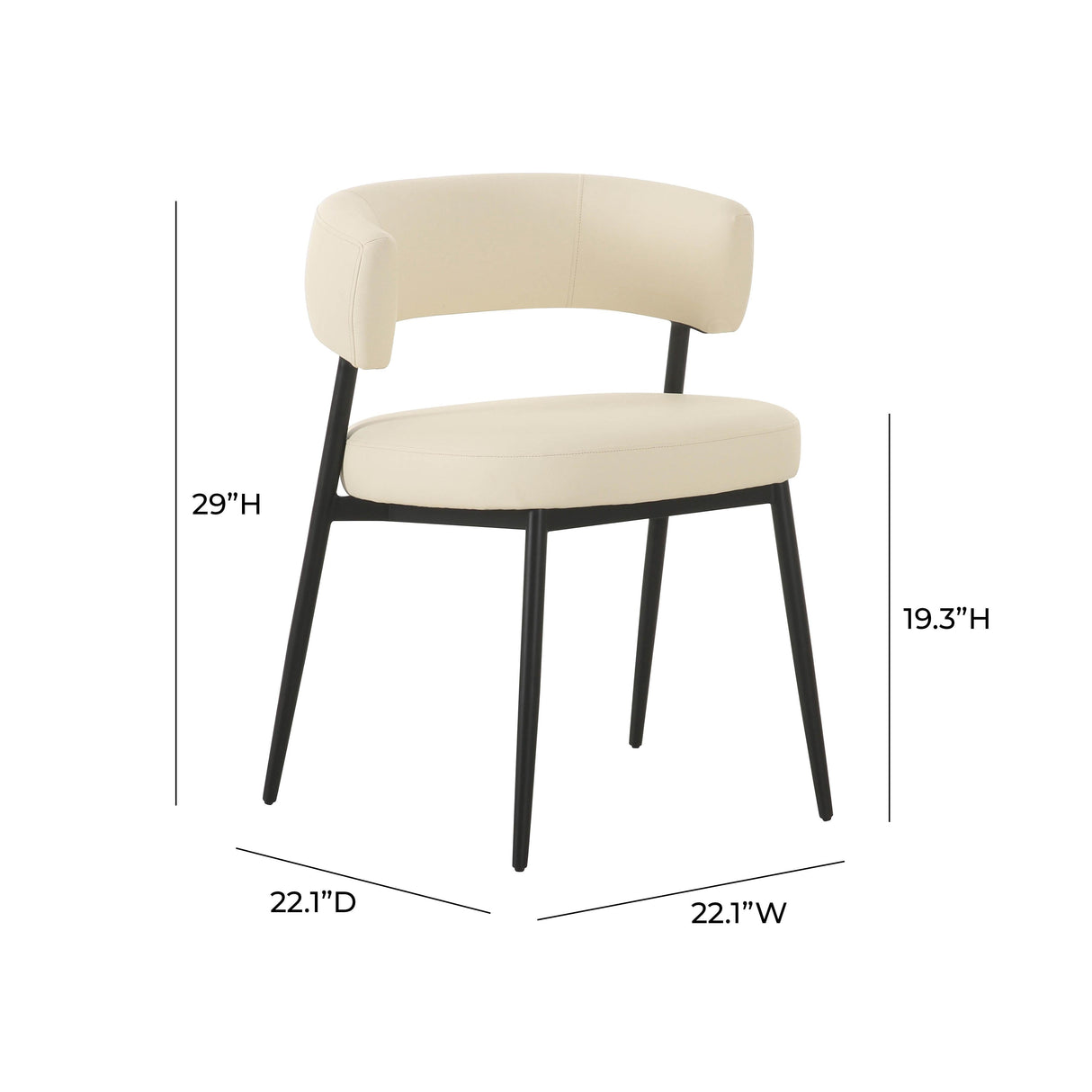 Maxine Cream Performance Vegan Leather Dining Chair by TOV Furniture at Eve Furniture